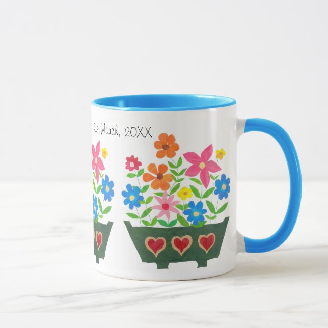 Customisable Flower Power Wedding Mug (Right)