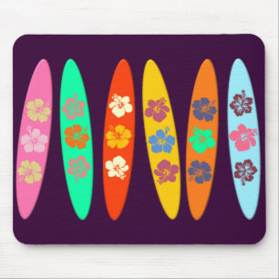 Customisable Flowered Surfboards Mouse Mat