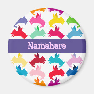 Customisable: Flying piggies Magnet