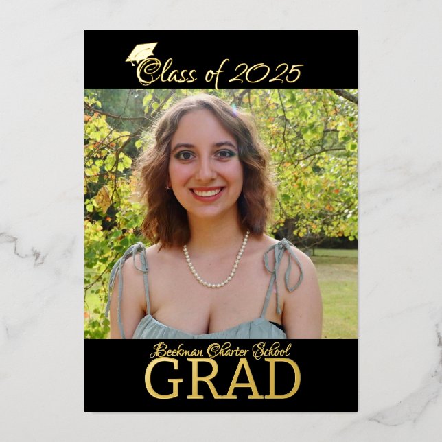 Customisable Foil Graduation Invitation (Front)