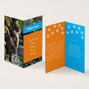 Customisable Folded Business Card For Cattery