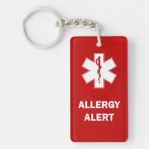 Customisable Food Allergy Alert Keychain