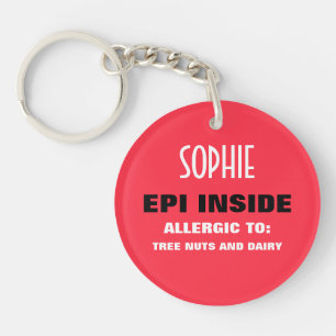 Customisable Food Allergy Alert Keychain