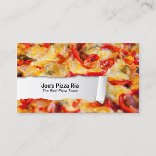 Customisable Food Pizza Closeup Business Card
