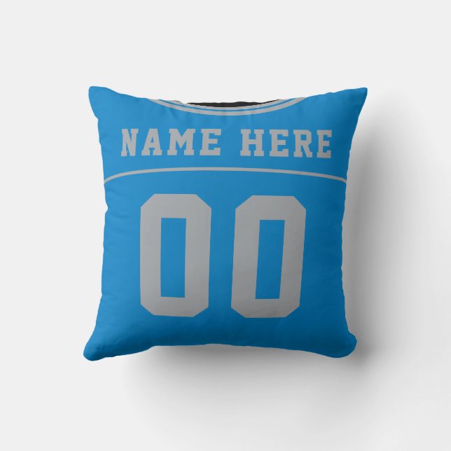Customisable Football Blue Jersey Number Jersey Cushion (Back)