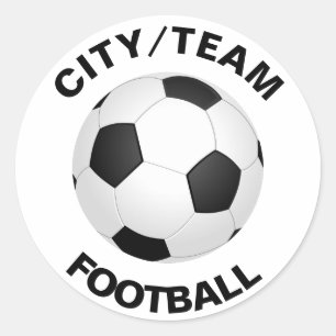 Customisable Football Editable Text Classic Round Sticker