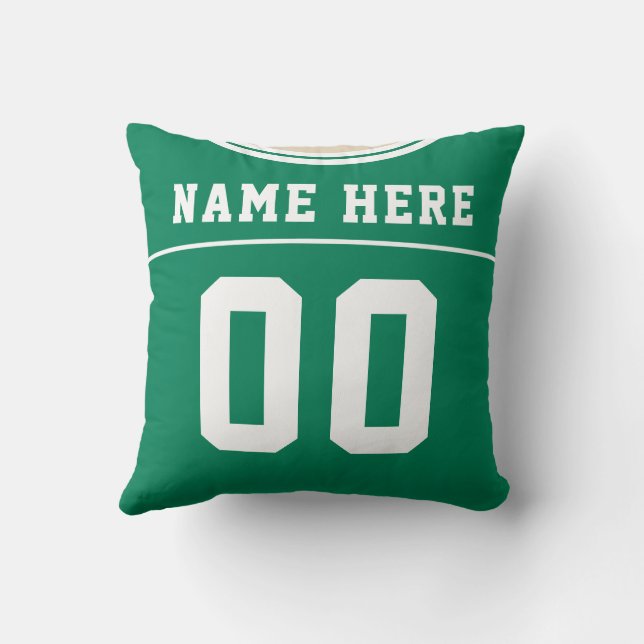 Customisable Football Jersey Number Jersey, Green Cushion (Back)