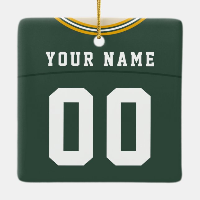Customisable Football Lacrosse Jersey Ornament (Back)