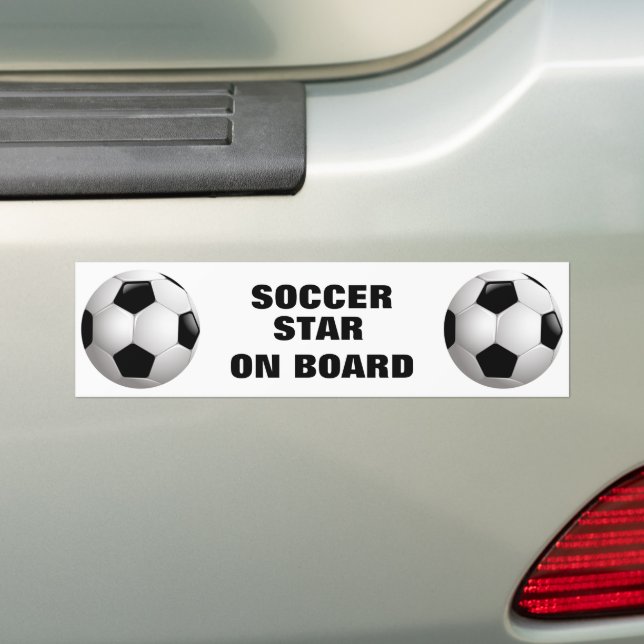 Customisable Football Soccer Ball Bumper Sticker (On Car)