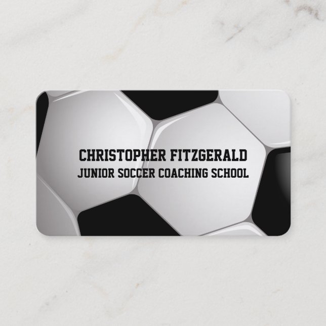Customisable Football Soccer Ball Coaching Business Card (Front)