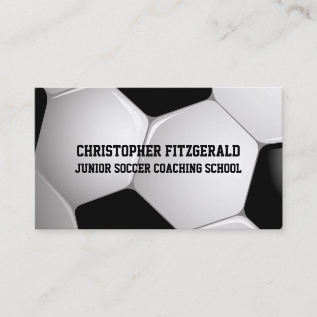 Customisable Football Soccer Ball Coaching Business Card (Front)