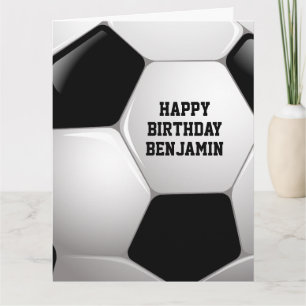 Customisable Football Soccer Ball Happy Birthday Card