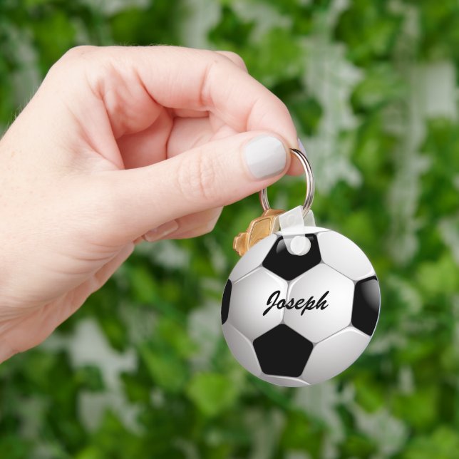 Customisable Football Soccer Ball Key Ring (Hand)