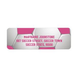 Customisable Football Soccer Ball Pink and White