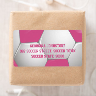 Customisable Football Soccer Ball Pink and White