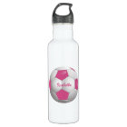 Customisable Football Soccer Ball Pink and White