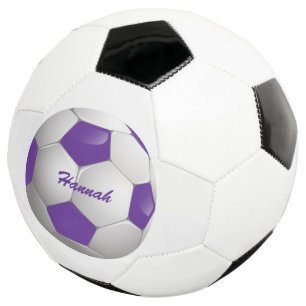 Customisable Football Soccer Ball Purple and White