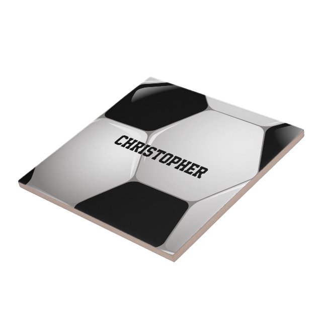 Customisable Football Soccer Ball Tile (Side)