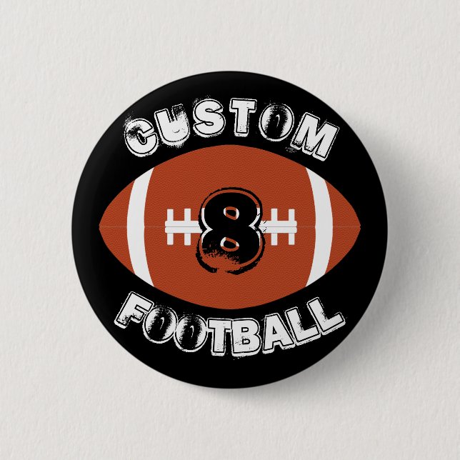 Customisable Football Team Name/Text Sports Fan 6 Cm Round Badge (Front)