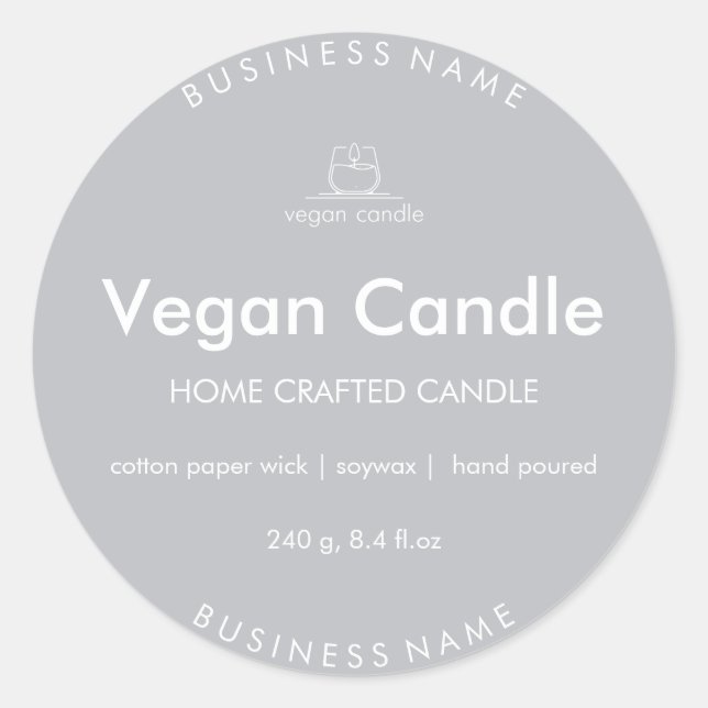 Customisable for Homemade Candles Classic Round Sticker (Front)