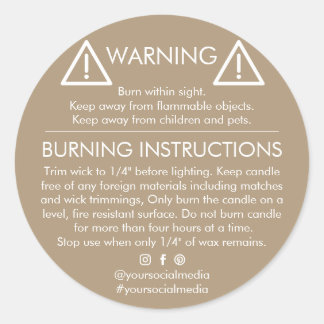 Customisable for Homemade Candles Classic Round Sticker