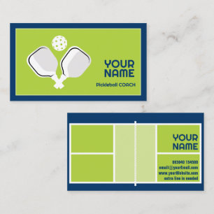 Customisable for pickleball coach business card