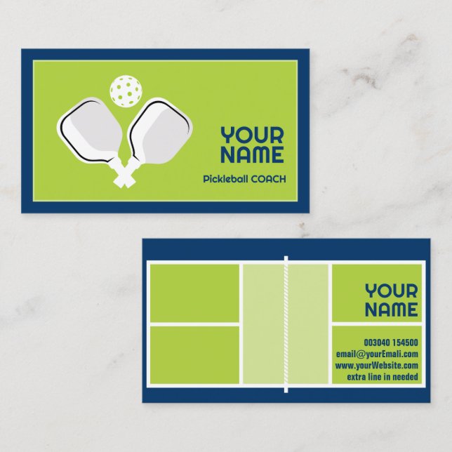 Customisable for pickleball coach business card (Front/Back)