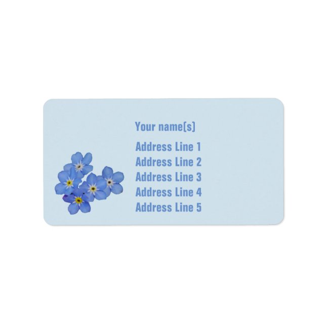Customisable Forget-me-not Address Labels (Front)