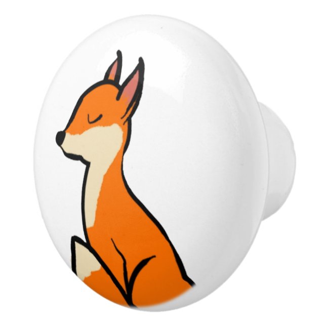 Customisable Fox Ceramic Knob (Right)
