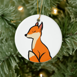 Customisable Fox Ceramic Tree Decoration