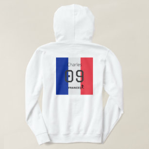 Customisable France Flag Soccer Personalised Hoodie