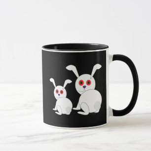 Customisable Freaked White bunnies with red eyes Mug