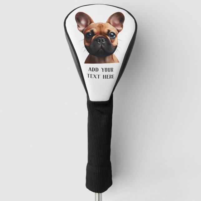 Customisable French Bulldog Golf Head Cover (Front)