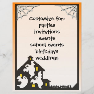 Customisable friendly ghost halloween flyers