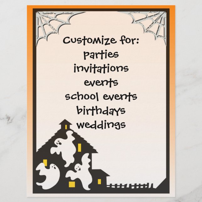 Customisable friendly ghost halloween flyers (Front)