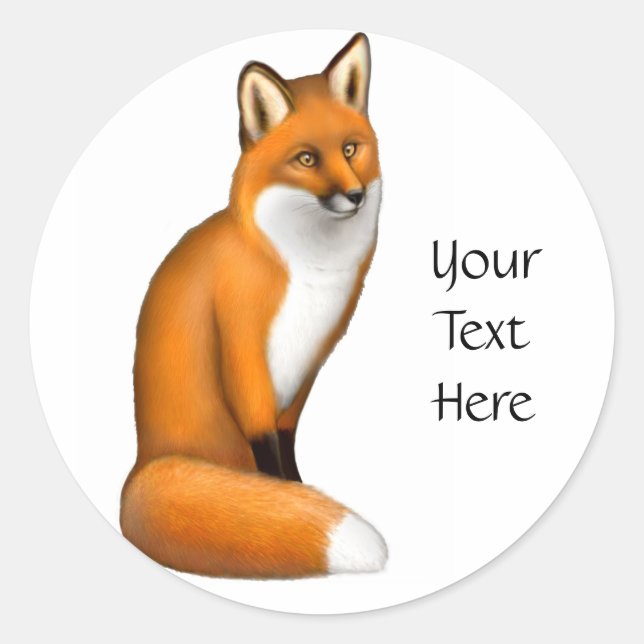 Customisable Friendly Red Fox Sticker (Front)
