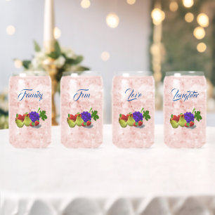 Customisable Fruit Themed Drinkware Set Can Glass