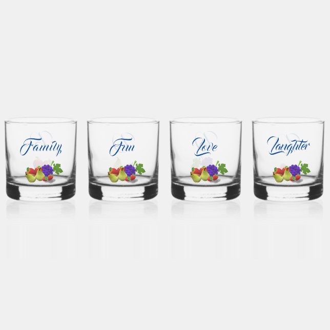 Customisable Fruit Themed Drinkware Set Whiskey Glass (Front)