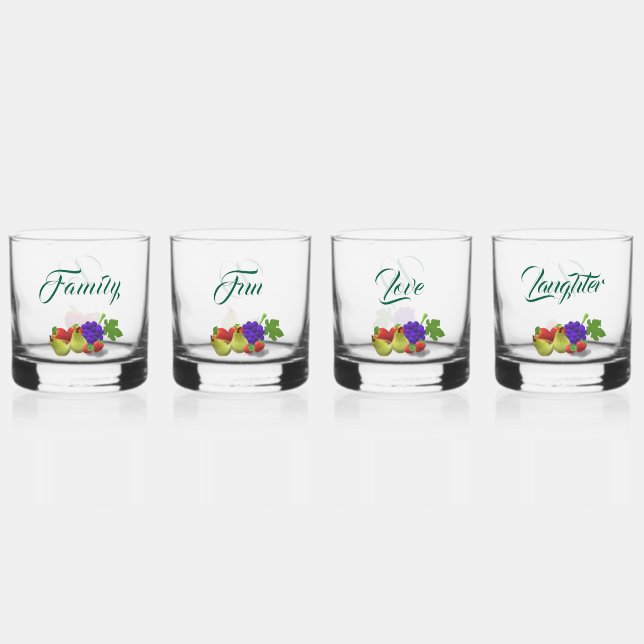 Customisable Fruit Themed Drinkware Set Whiskey Glass (Front)