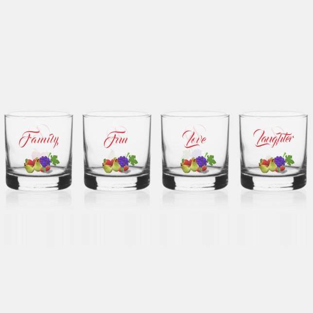 Customisable Fruit Themed Drinkware Set Whiskey Glass (Front)
