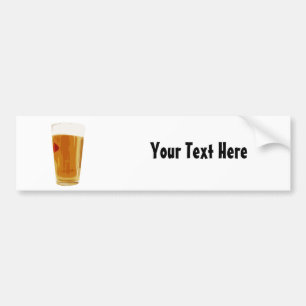 Customisable Full Golden Beer Glass Bumper Sticker