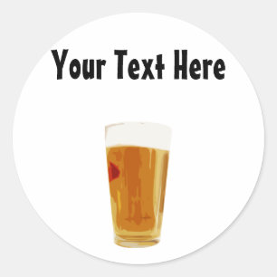 Customisable Full Golden Beer Glass Sticker