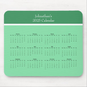 Customisable full year 2025 calendar mouse mat