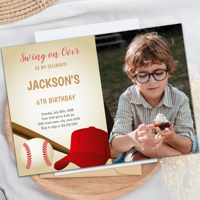 Customisable Fun Party Invitations for Kids (6th Birthday Baseballs Birthday Invitations photo)