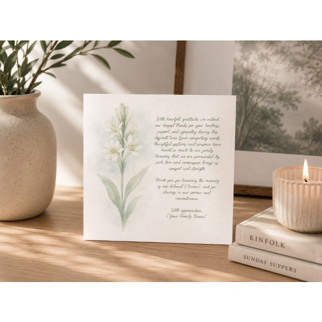 Customisable Funeral Thank You Card (Creator Uploaded)