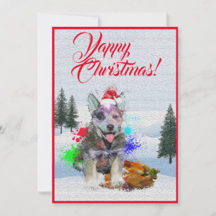Customisable Funny Blue Heeler Dog Yappy Xmas Card