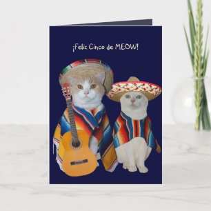 Customisable Funny Cat Cinco de Mayo Card