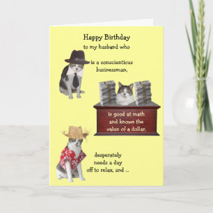 Customisable Funny Cat Male Birthday Card