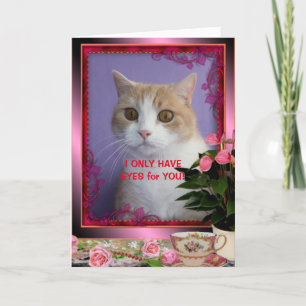Customisable Funny Cat Valentine Card