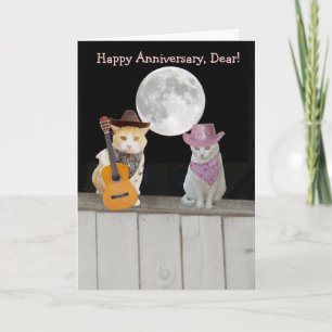 Customisable Funny Cats Anniversary Card